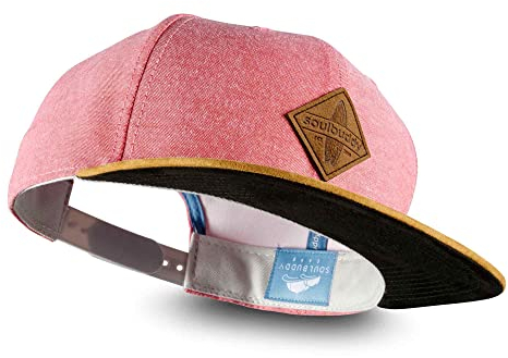 Soulbuddy Cap Damen Snapback Cap – Basecap Damen – Kappe Damen – Cap Herren – Baseball Caps für Damen und Herren – Urlaub Must Haves – Outdoor – One Size – Verstellbar – Hellrot