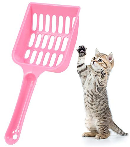 AUXSOUL Katzenstreuschaufel, wiederverwendbare Katzenstreuschaufel mit halbem Griff und niedlichen Krallen-förmigen Löchern für Katzenstreu und Sandreinigung
