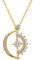 LUTAKU Sun Star Moon Necklace for Women Girls 18K Gold Plated Rotatable Pendant Anxiety Jewelry Friends Gift (Gold)