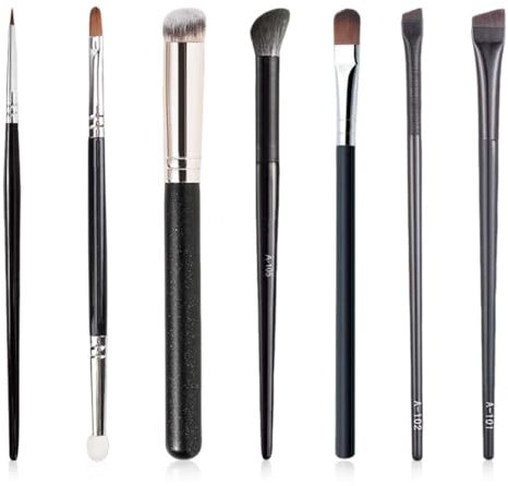 Lot de 7 pinceaux eyeliner de précision, pinceau biseauté plat ultra fin et courbé, pinceau eyeliner à pointe fine pour un maquillage précis des sourcils pinceau sourcil pinceau fin pinceau