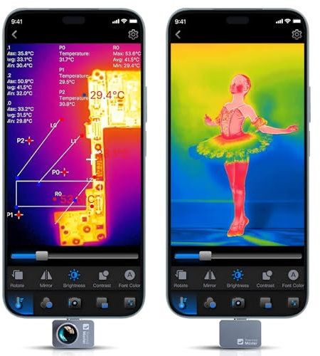 Thermal Master Wärmebildkamera Android P2 Pro Infrarot Kamera mit Makroobjektiv Wärmekamera 256x192 Super IR Auflösung 512x384, 1112°F Tempmessung 15x Zoom Kleinste Thermokamera 9g (P2 Pro Android)