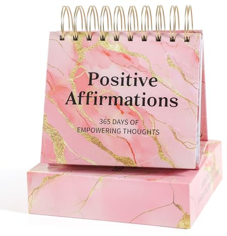 Daily Flip Calendar with Inspirational Quotes - Motivational Perpetual Calendar Desk Office Home Decor for Women, Gifts Desk Accessories for Girls Positive Affirmations