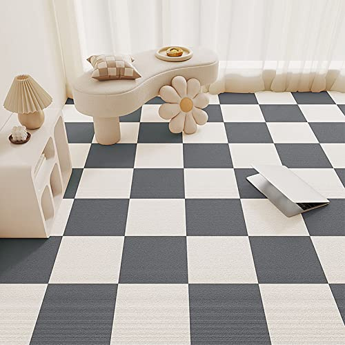 Moqueta Autoadhesiva, Baldosa de alfombra suave for despegar y pegar, alfombra cuadrada resistente al desgaste y empalme de 50x50cm, alfombra for mesita de noche y comercial, 10 Uds.(Beige+dark Gray)