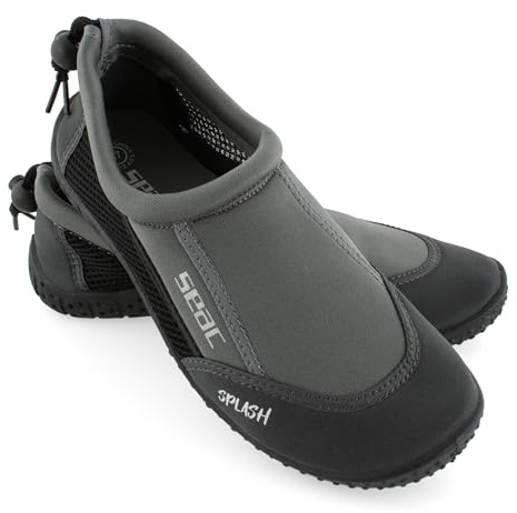 SEAC Splash, Strandschuhe für Erwachsene und Kinder, schnell trocknend, Schuhe für Meer, Strand und Pool, grau/schwarz, 42