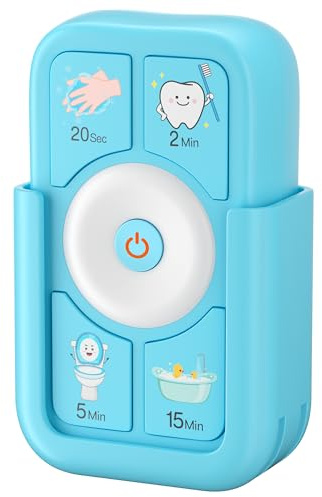 Timer per Bambini, Timer per Spazzolino: Timer per Bambini, Spazzolino, Doccia, Mani-WC, Timer per Neonati, 2, 5, 15 Minuti, 30 Secondi, Blu