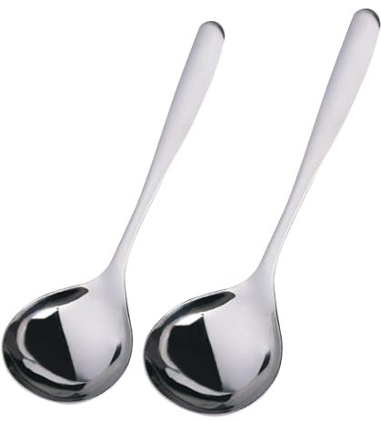 2 Stück Suppenkelle,304 Edelstahl Schöpflöffel,Klein Schöpfkelle,Saucenlöffel Kelle,Mit Aus Kurzem,Schöpfkellen,Soßenkelle Bowle Daily,Edelstahllöffel,Küche Ladle Langer Löffel,Silberne,Vorlegebesteck