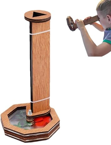 Kbnuetyg Caleidoscopio in Legno Fai da Te – Set di attività Artigianali per Bambini, componenti Multicolori, Costruzione Passo Dopo Passo + apprendimento STEM, qualità del Legno Certificato