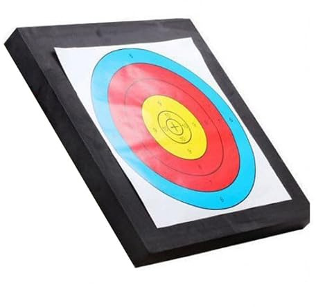 Cible de tir à l'arc en Mousse Haute densité, Cible en Mousse Auto-cicatrisante for l'entraînement à l'arc et aux fléchettes avec Papier Cible et Clous(60cm*60cm)