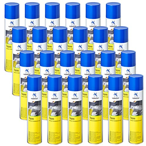 Normfest Topas Intensiv-Scheibenreiniger Schaum – haftstark, streifenfrei, gebrauchsfertig, für Glas, Spiegel und Autoscheiben, lackverträglich, ideal für Fahrzeugpflege, 24x 400 ml