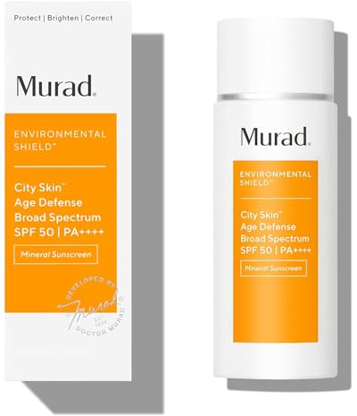 Murad Environmental Shield City Skin Age Defense Breites Spektrum LSF 50–100% Mineral-Sonnenschutz – Blaulichtabwehr – LSF 50 Umweltschutz-Sonnenschutz – leichter Sonnenschutz für Gesicht