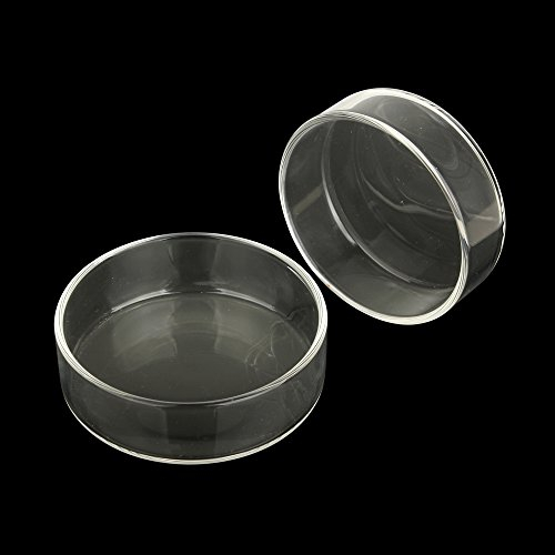 SENZEAL Ciotola per cibo per gamberetti e rettili in vetro, Ciotole per cibo acquatico (60 mm + 66 mm rotonda)