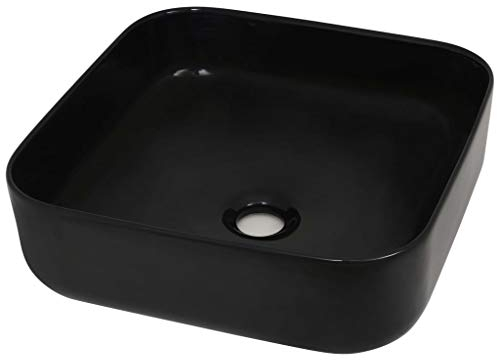 vidaXL Waschbecken Keramik Quadrat Waschschale Waschtisch Aufsatzwaschbecken