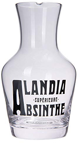 Absinth Glas Karaffe von ALANDIA | Mundgeblasene Glaskaraffe | Breite Öffnung für Eiswürfel | Kontrolliertes Ausgießen | Klassisches 19. Jh. Design