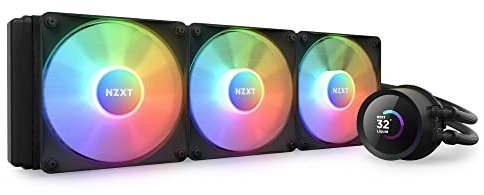 NZXT Kraken 360 RGB - 360mm AIO CPU Liquid Cooler - Customizable 1.54 Square LCD Display for Images, Performance Metrics - High-Performance Pump - 3 x F120 RGB Core Fans - Black