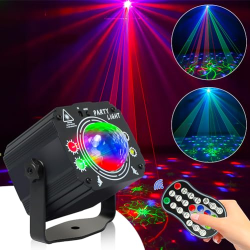 URAQT Luci Discoteca, 60 Modalità RGB, LED da discoteca con Telecomando Wireless, Attivate dal Suono Luci da Festa, 360° Ruotabile, con Cavo USB da 2M, per Feste, DJ Bar, Matrimoni, Halloween, Natale