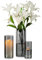 Glasseam Grau Glasvase Zylinder Vase Rund: 3er Moderne Glasvasen Set für Wohnzimmer Tischdeko - Anthrazit Große Vasen Glas Tulpen Rose Zylindervasen Windlicht für Stumpenkerzen (15/20/25cm)