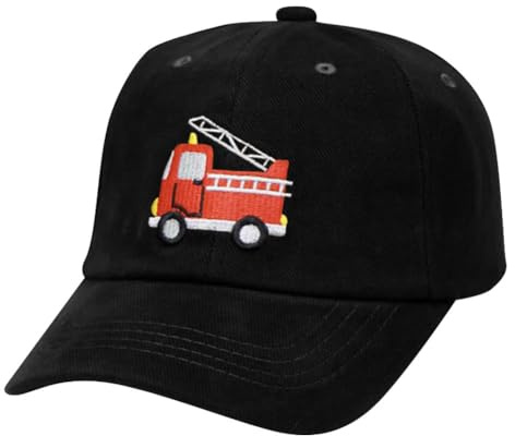 Besforta Nette Feuerwehrauto Stickerei Kinder Baseball Caps Einstellbare Gewaschene Baseball Hüte für Jungen Mädchen