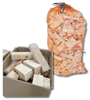 Eco-Friendly Repurposed Soft Wood Firewood & Kindling - Sustainable Recycled Waste Wood for Clean Burning, Firelighting | Ideal for Fireplaces, Campfires | Environmentally Conscious Heating (10kg Bag)