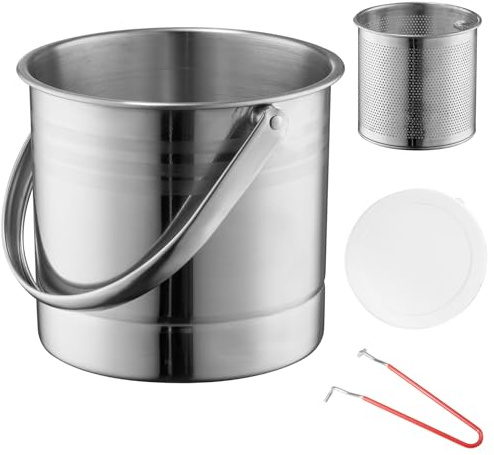 TEMONTIAN Large 1.5L Paint Brush Cleaner Pot, Brush Washer Cup | Large 1.5L stainless steel brush cleaner with removable strainer and dust cover for oil, acrylic and watercolour brushes.