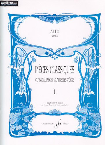 BILLAUDOT PIECES CLASSIQUES VOL.1 ALTO (DIVERS AUTEURS) Partition classique Cordes Alto