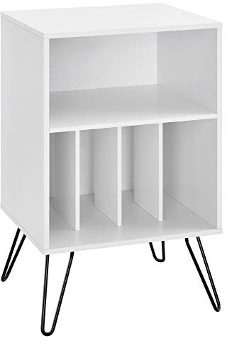 Ameriwood Concord Turntable Stand, Wood Look White, 86.61 cm (H) x 52.58 cm (W) x 45.72 cm (D)