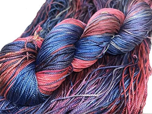 KNITSILK Garn aus 100 % Maulbeerseide, 50 g, 3-lagig, Spitzengewicht, ideal zum Stricken, Häkeln, Weben, gemischte Medien (Orchideen)