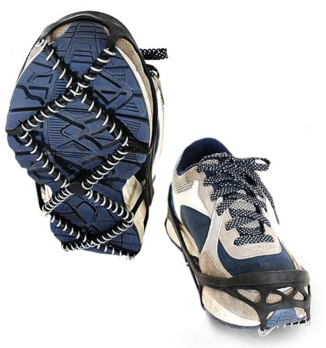 Anti-Slip Shoes Ice Gripper, 1 Pair Crampons for Hiking Boots, Universal Ice Cleats Traction Snow Grips for Shoes Boots, Crampons Ice Snow Grips for Walking,Jogging, Climbing and Hiking
