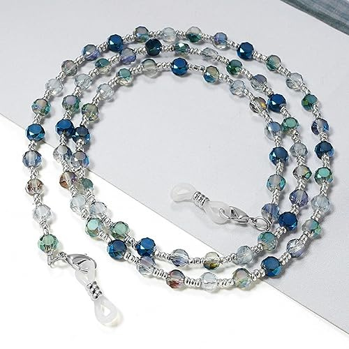 QQLADY Catena per Occhiali da Sole per Donna Occhiali da Lettura Porta Cinturino Collana con Cordino in Cristallo Appendere al Collo Occhiali Gancio Gioielli per Ragazza