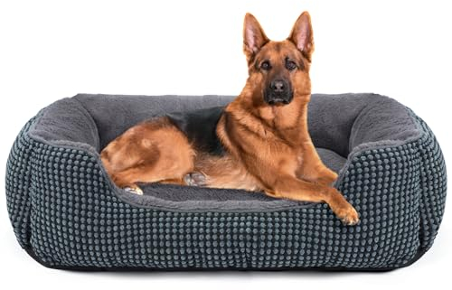 FURTIME Hundebett Grosse Hunde, Hundekorb XXL Waschbar Flauschig, rutschfeste Hundekörbchen, Anti-Angst Hundebetten für Grosse Hunde und Katzen, 106x80x23cm
