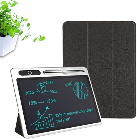 9-tums Elektroniskt Anteckningsblock LCD-ritplatta för Surfplatta - Flexibelt Ljust Högt Praktiskt 100 000+ Skriv - Affärsstudiemöten Dagliga Anteckningar - med (Svart (med