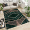 JUFUMUP Luxuriöse Grüne Geometrie Teppiche Gegend, Gold-Diamant-Linie Kurzflor Waschbar Bodenteppich - für Küche und Balkon Dekor Schlafzimmer Wohnzimmer 60 x 180 cm