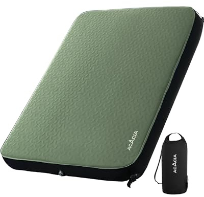 Acacia 4.3 Thick Self Inflating Sleeping Pad with Foam | Innovative Y-Shaped Telescopic Structure | Ultraportable Camping Mattress | Outdoor Compact Air Mat for Tent | Queen