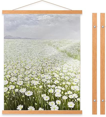 Poster Frame 31cm/12.2Inches Light Wood Wooden Magnetic Poster Hangers Canvas Frame A3 Poster Frame for Posters Pictures Scrolls Calendar Planner Prints Photos Artwork Maps Canvas