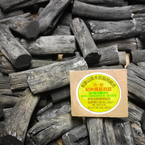 150 g japansk Kishu ekologisk binchotan i bitar | Wakayama Ubame ek - autentisk (certifierad) aktivt kol traditionell binchotan från Japan för vattenrening i karaff