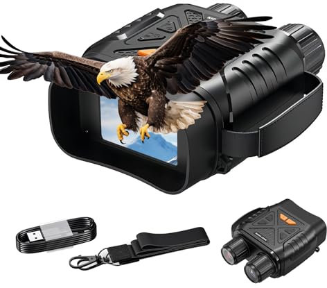 Jumelles de Vision Nocturne Caméra, Zoom numérique 10X, portée visuelle 800 m, écran TFT LCD de 2.8, étanche IP65, pour Observation des Oiseaux, Camping, Chasse