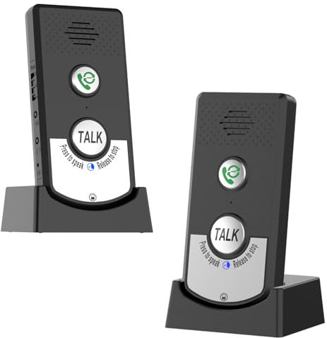 Système D'interphone sans fil 1000m, 2 Voies Longue Portée Cytophone de Voix, Cloches pour Interphone Filetage sans fil Vocal Bidirectionnel, Intercommandateur pour le Bureau, Maison (Noir)