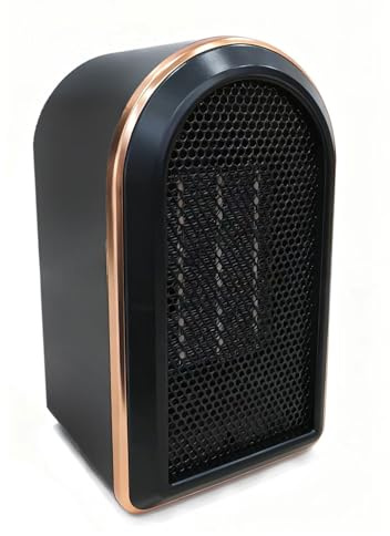 Elvärmare med värmelägen 1 200 W/800 W, bärbar PTC-keramisk värmare för hemmet, justerbar värmare med låg energiförbrukning, tippskydd och