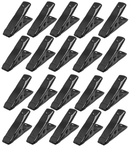 DCGFXIYU 20 Pcs Small Spring Clamps 2 Inch, Heavy Duty Clamps for Backdrop, Small Clamp with PVC Plastic Coated Handle, Perfect For Woodworking, DIY, Crafts, Photography (Black)