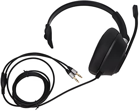 Cryfokt Casque de Communication 3,5 Mm avec Micro HD à Suppression de Bruit ENC pour PC, Casque Monaural à Son Clair pour Centre D'appels de Bureau, ABS Noir Flexible et Durable