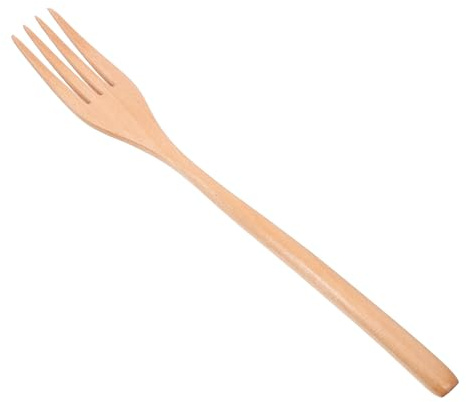 ibasenice Forchettone in Legno Naturale Manico Lungo 22,5 CM per Mescolare Insalate e Servire Frutta, Utensile Cucina per Ristoranti e Uso Casalingo