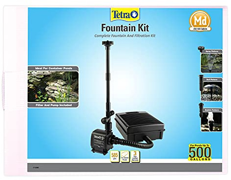 Tetra Pond Filtration Fountain Kit, Includes 3 Fountain Attachments