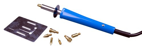 X4-TOOLS Brandmalkolben Lötkolben 24er Set - für Holz Leder Kork - 30W 230V blau