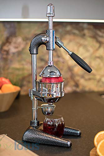Optimum-Aqualotus PROFESSIONELLE Hand SAFTPRESSE ZITRUSPRESSE ORANGEN Granatapfel Hammerschlag lackiert