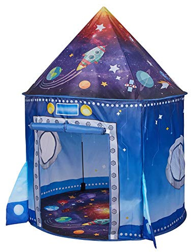 Kaivee Rocket Ship Space Pop Up Play Tent for Kids-Astronaut Pretend Playhouse Gift for 3-5 Year Old Girls Boys