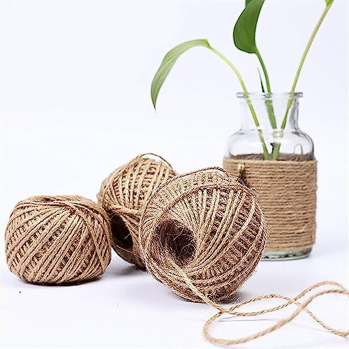 Cuerda for decorar, cuerda de yute natural, cuerda de cáñamo, embalaje de regalo, suministros for fiestas de eventos navideños, cordón de yute de arpillera natural, 10 m/50 m/100 m, cuerda de embalaje