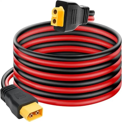 Solar Panel Extension Cable XT60 to XT60 Female Male Connector for Ecoflow Delta River Max Bluetti Anker SOLIX Portable Power Station Generator 160W 220W 400W RC LiPo Battery Power Adapter Lead 10FT