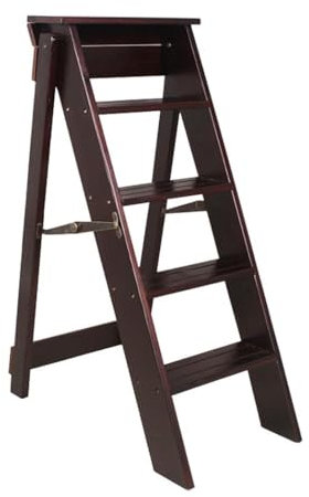 Sgabello pieghevole in legno massello per uso domestico e aziendale, design multifunzionale e semplice, scala per arrampicata per interni per vari spazi, sgabello in legno per casa, libreria, negozio