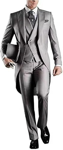 Herrkostymer Formell Elegant Kostymer För Män Passar 3 Delar Kavaj Väst Byxa Formell Topp Kavajslag En Knapp Bal Smoking Frack, Picture Color_i, 6XL