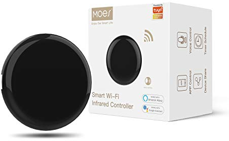 MOES Hub Mini IR Control Remoto Inteligente, Infrarrojo WiFi, Aire Acondicionado Casa Inteligente, Compatible con Alexa Google Home, Control por Voz o App Smart Life/Tuya, No Requiere Baterías
