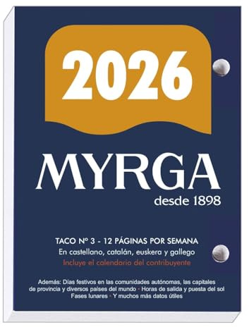 myrga Taco Calendario SOBREMESA Nº 3 2022